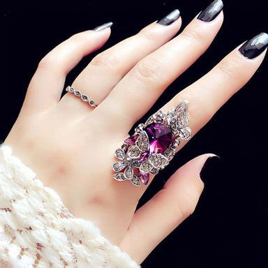 Monarch Crystal Butterfly Wedding Ring - Kirijewels.com