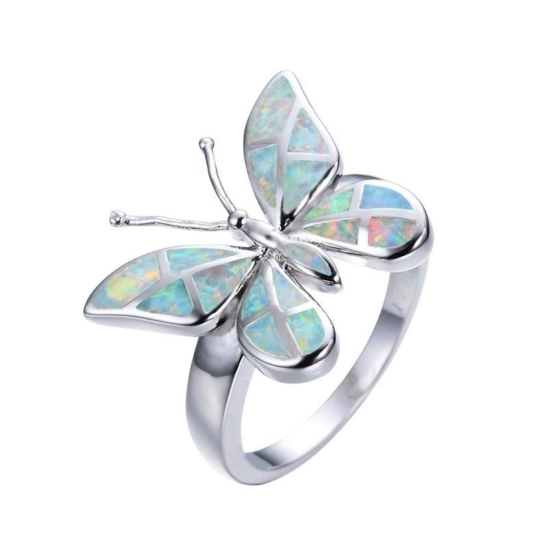 Blue Fire Opal Butterfly Ring - Kirijewels.com