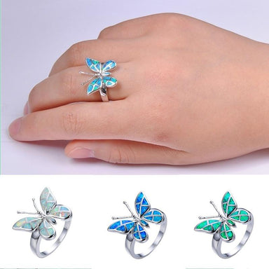 Blue Fire Opal Butterfly Ring - Kirijewels.com