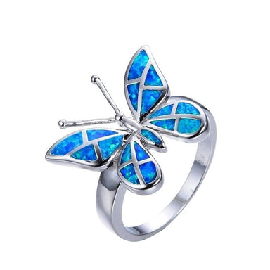 Blue Fire Opal Butterfly Ring - Kirijewels.com