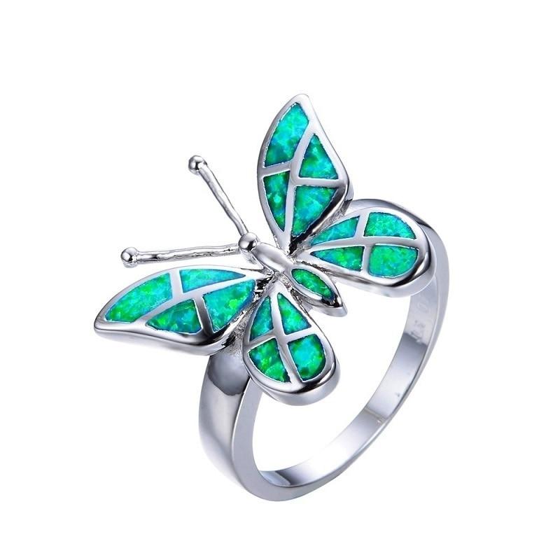 Blue Fire Opal Butterfly Ring - Kirijewels.com