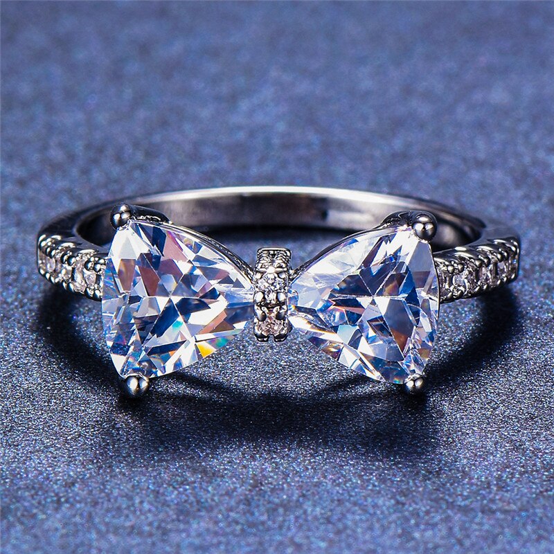 Bowknot Zircon Stone Rainbow Wedding Ring