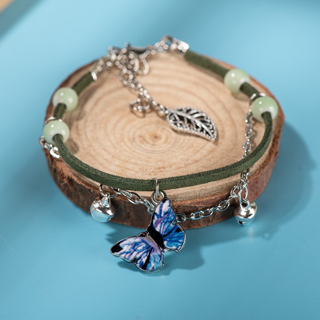 Handwoven Metal Drip Glaze Butterfly Bracelet