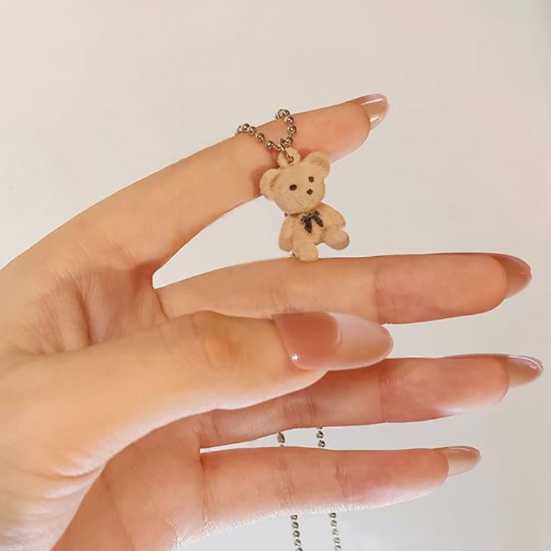 Long Sweater Chain Bear Jewelry Set