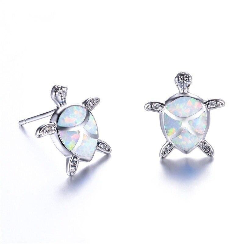 Ocean Beach Fire Opal Sea Turtle Earrings - Kirijewels.com