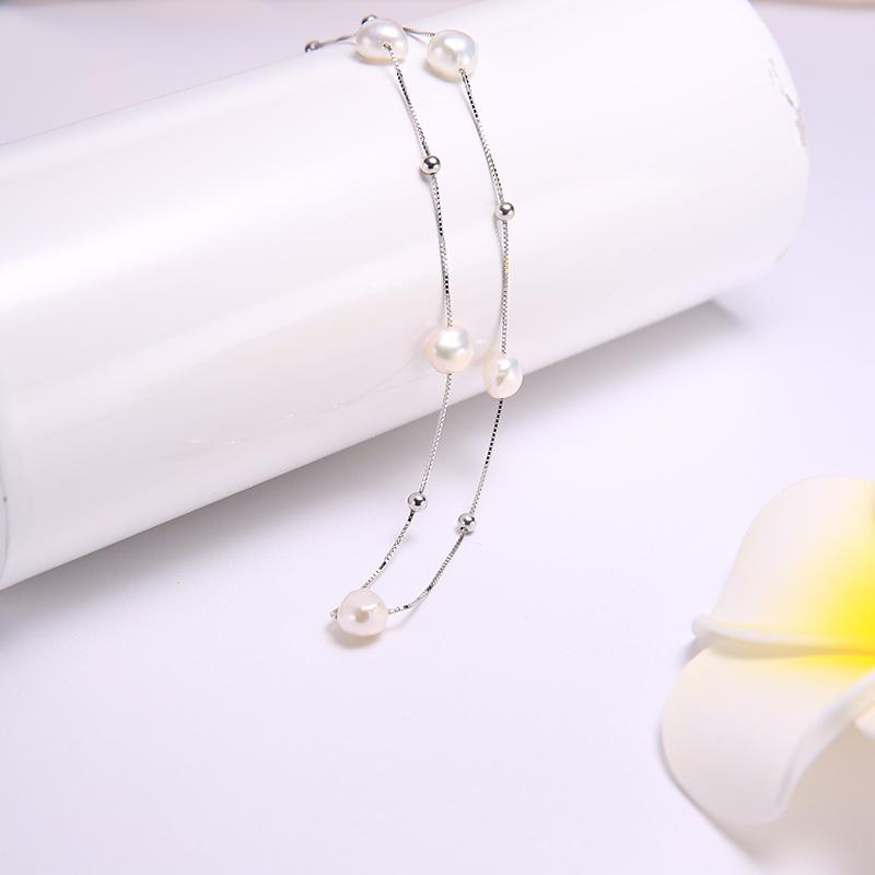 DAIMI 925 Sterling Silver Floating Pearl Necklace - Kirijewels.com
