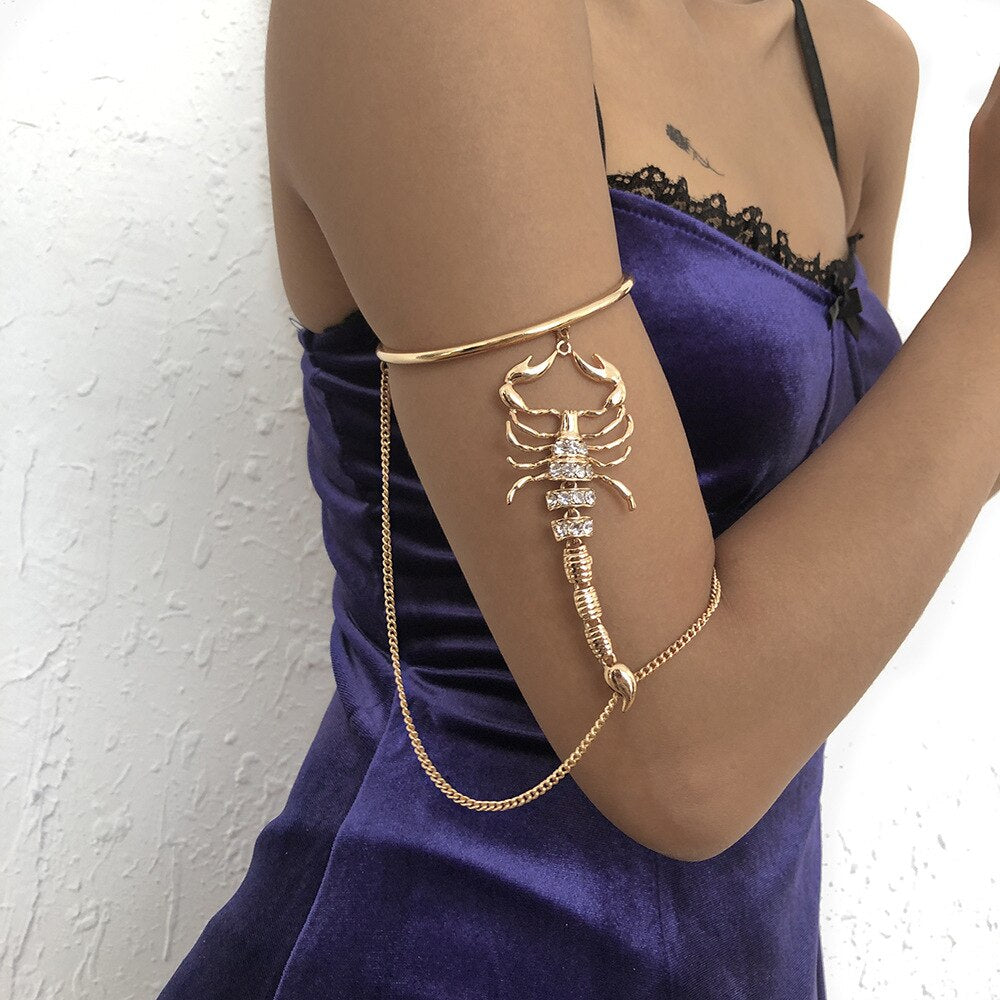 Rhinestone Tassel Arm Scorpion Bracelet