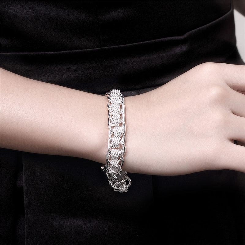 Smart Lady 925 Sterling Silver Circle Wedding Bracelet —