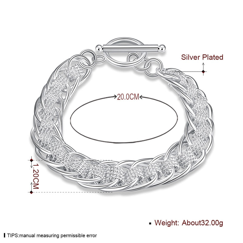 925 Bracelet Sterling Smart Wedding Circle Lady Silver —