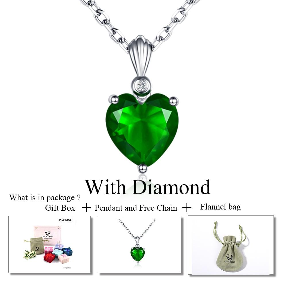 DOUBLE-R 925 Sterling Silver Emerald Necklace - Kirijewels.com