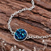 Drusy Antique Silver Bracelet-Charm Bracelets-Kirijewels.com-royal blue-Kirijewels.com