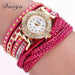 Free Duoya Crystal Rhinestone Wristwatch-Women's Watches-Kirijewels.com-Rose Red-Kirijewels.com