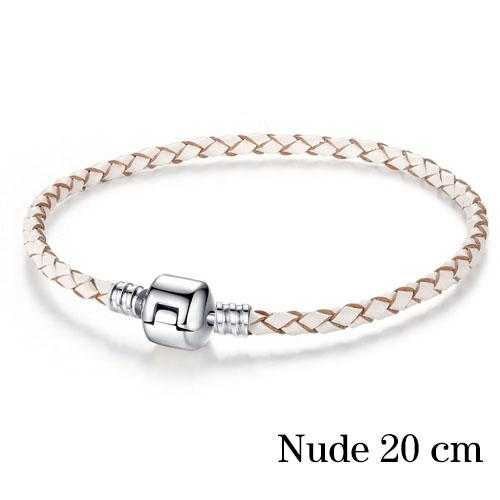 Free Silver Plated Genuine Leather Bracelet-Bracelet-Kirijewels.com-20cm white-Kirijewels.com