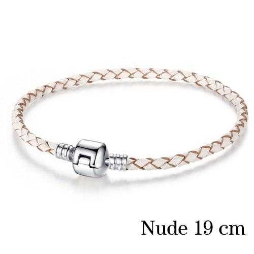 Free Silver Plated Genuine Leather Bracelet-Bracelet-Kirijewels.com-19cm white-Kirijewels.com