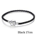 Free Silver Plated Genuine Leather Bracelet-Bracelet-Kirijewels.com-17cm black-Kirijewels.com