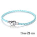 Free Silver Plated Genuine Leather Bracelet-Bracelet-Kirijewels.com-21 cm blue-Kirijewels.com