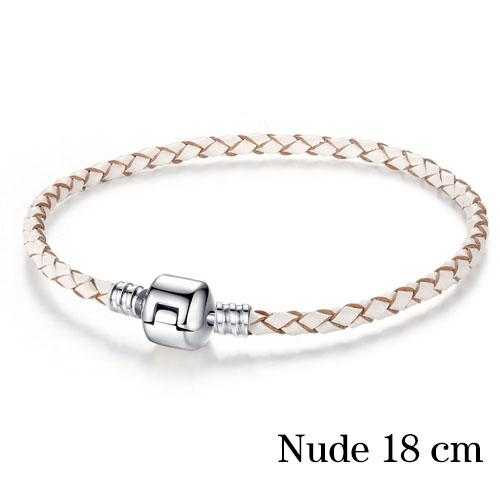 Free Silver Plated Genuine Leather Bracelet-Bracelet-Kirijewels.com-18cm white-Kirijewels.com
