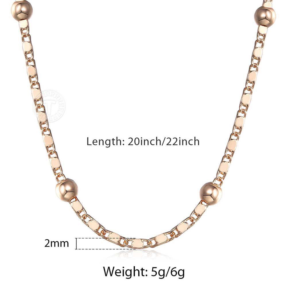 Satellite Beaded Ball Wedding Link Chain Necklace