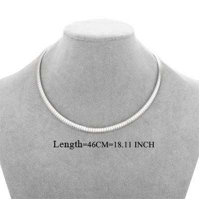 Free New Elegant Stainless Steel Choker Necklace-Choker Necklaces-Kirijewels.com-SSNEG7314Silver 46CM-Kirijewels.com
