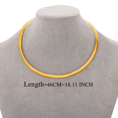 Free New Elegant Stainless Steel Choker Necklace-Choker Necklaces-Kirijewels.com-SSNEG7314 Gold 46CM-Kirijewels.com