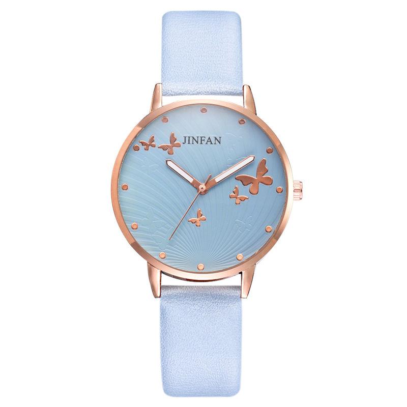 Lily Luxury Leather Band Butterfly Watch