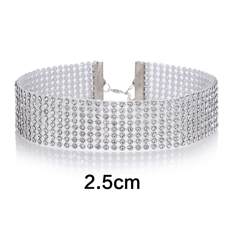 European Inlay Rhinestone Collar Choker Necklace