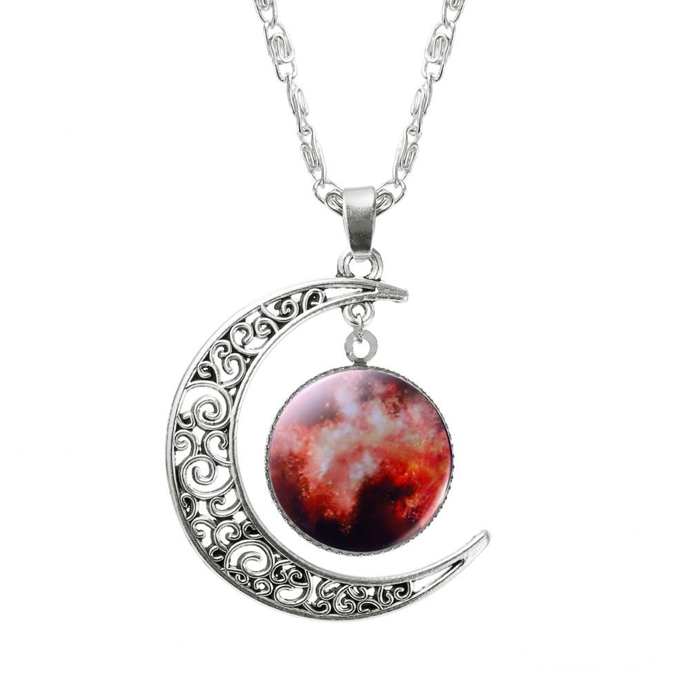 Moon Glass Silver Chain Galaxy Necklace - Kirijewels.com