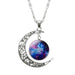 Moon Glass Silver Chain Galaxy Necklace - Kirijewels.com