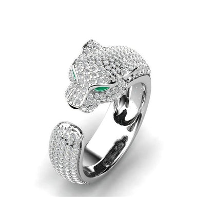 Full Crystal Inlaid Leopard Opening Ring - Kirijewels.com