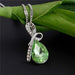 Silver Plated Turquoise Crystal Necklace-Necklace-Kirijewels.com-Green-Kirijewels.com