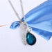 Silver Plated Turquoise Crystal Necklace-Necklace-Kirijewels.com-Dark Blue-Kirijewels.com