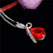 Silver Plated Turquoise Crystal Necklace-Necklace-Kirijewels.com-Red-Kirijewels.com