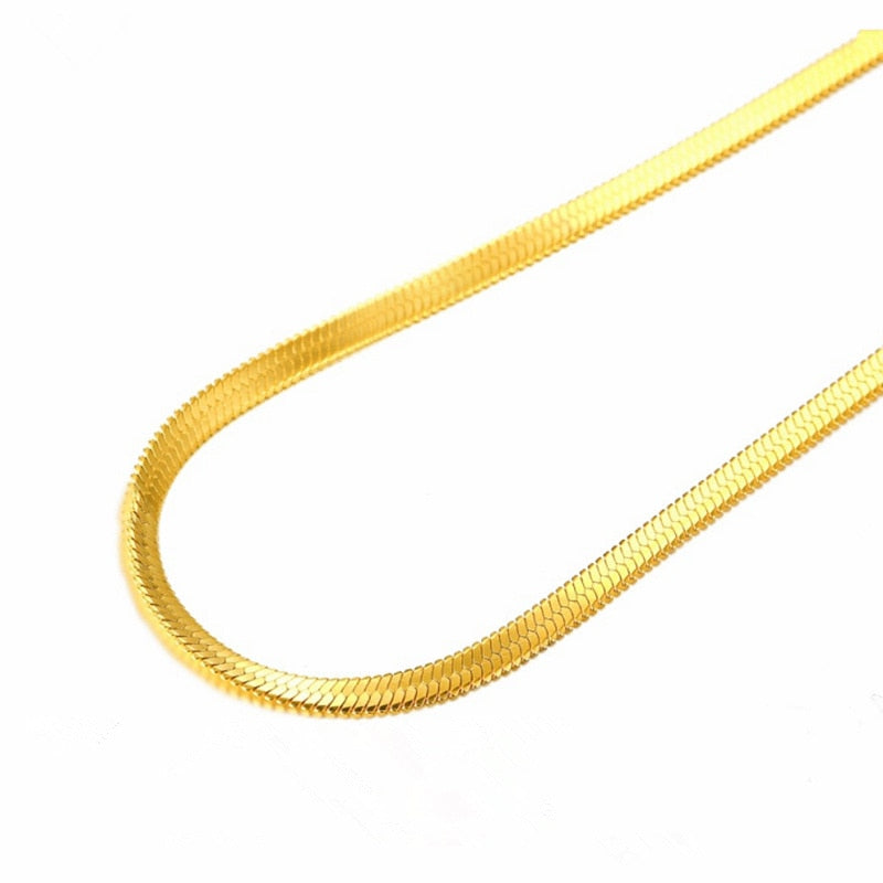 Blade 24K Gold Snake Bone Chain Necklace —