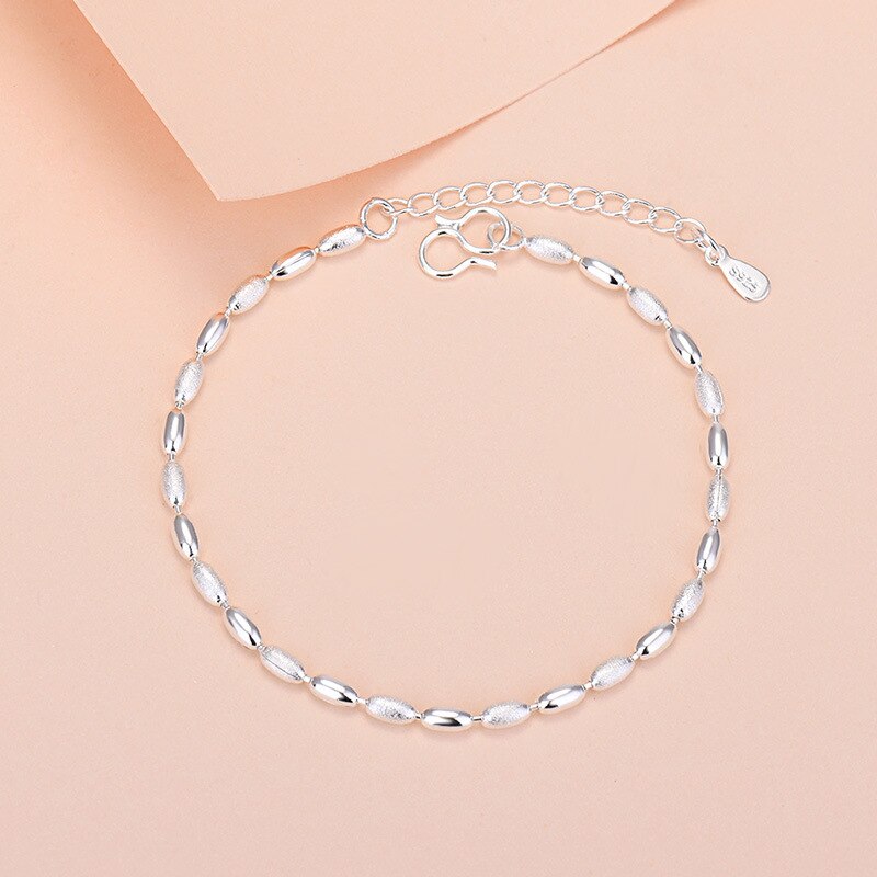 Vivian 925 Sterling Silver Charm Bead Bracelet