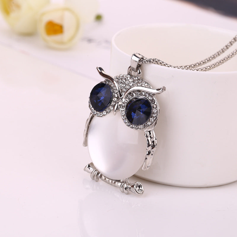 Sparkling Crystal Owl Necklace
