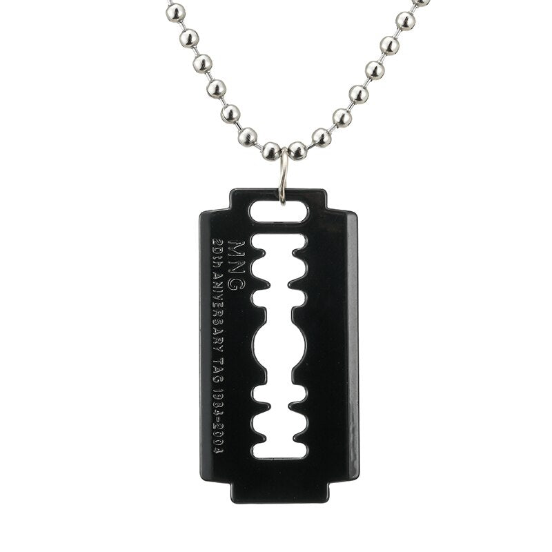 Simulation Razor Blade Pendant Necklace