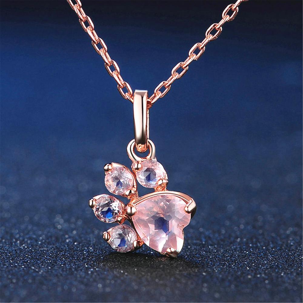 Bella Cubic Zirconia Dog Cat Claw Necklace