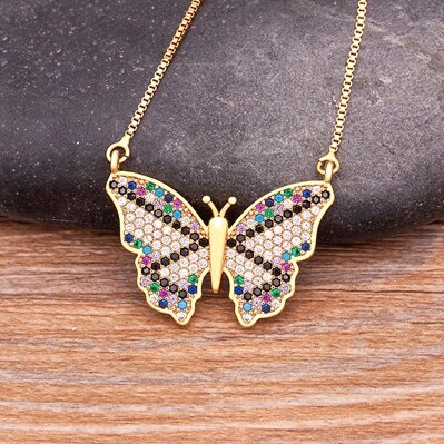 Ava Rhinestone Crystal Butterfly Wedding Necklace