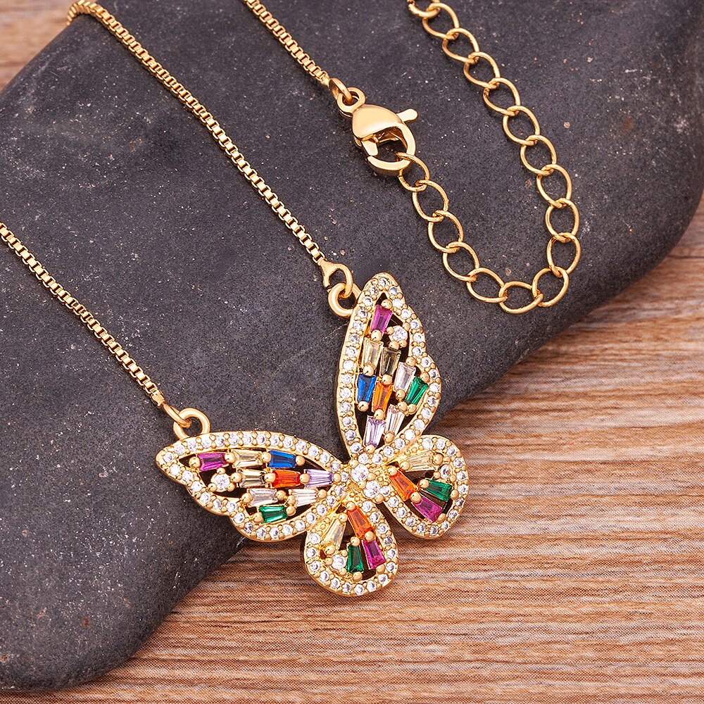 Ava Rhinestone Crystal Butterfly Wedding Necklace