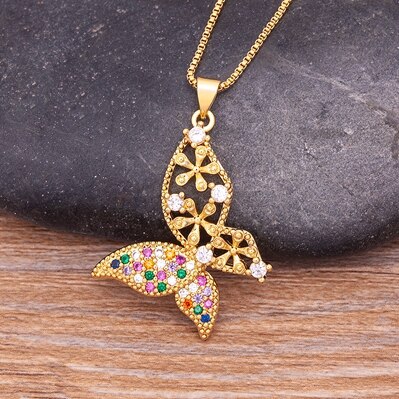 Ava Rhinestone Crystal Butterfly Wedding Necklace