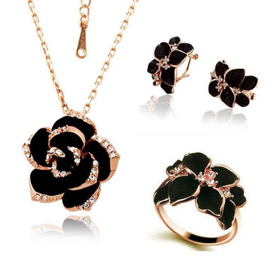 Flower Enamel Bridal Jewelry Set - Kirijewels.com