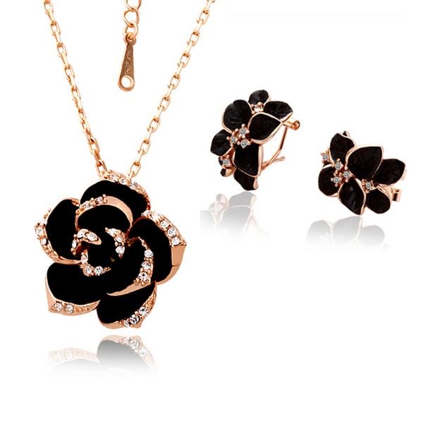 Flower Enamel Bridal Jewelry Set - Kirijewels.com