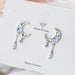 Hollow Moon Zircon Tassel Dangle Earrings - Kirijewels.com