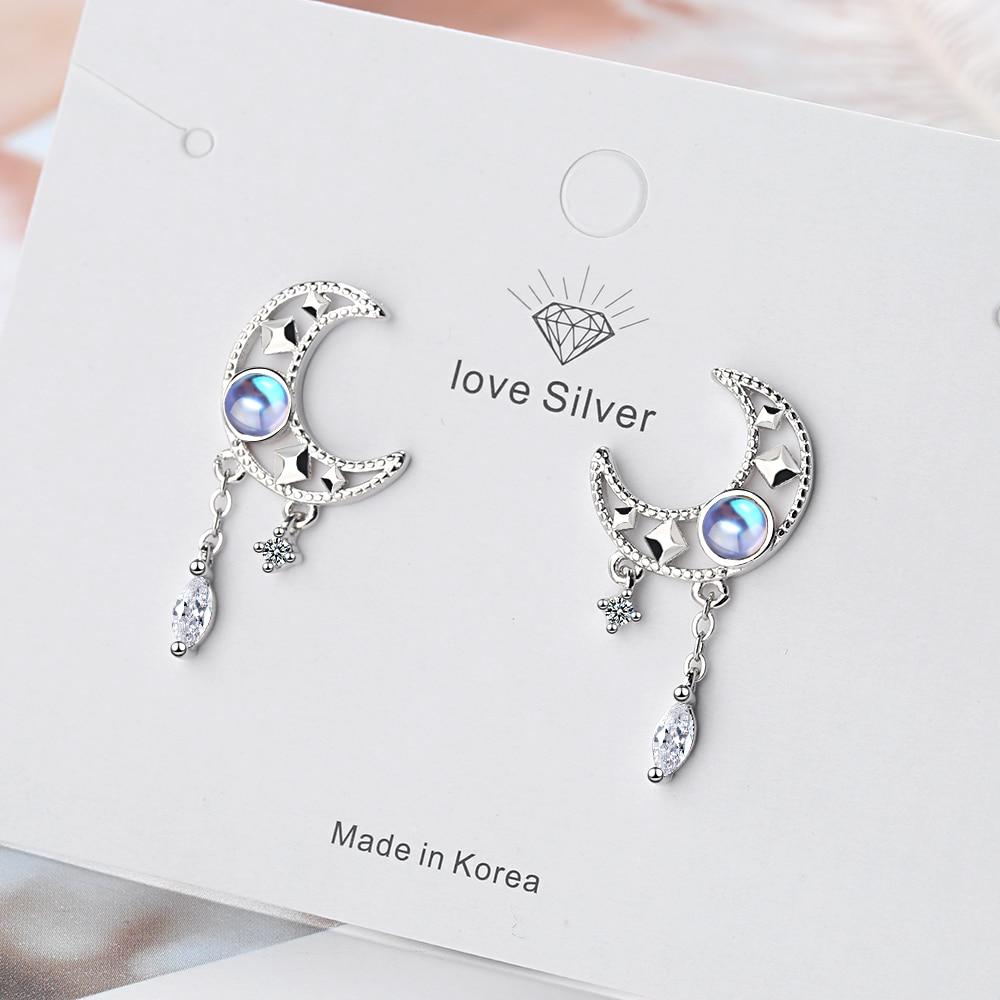 Hollow Moon Zircon Tassel Dangle Earrings - Kirijewels.com