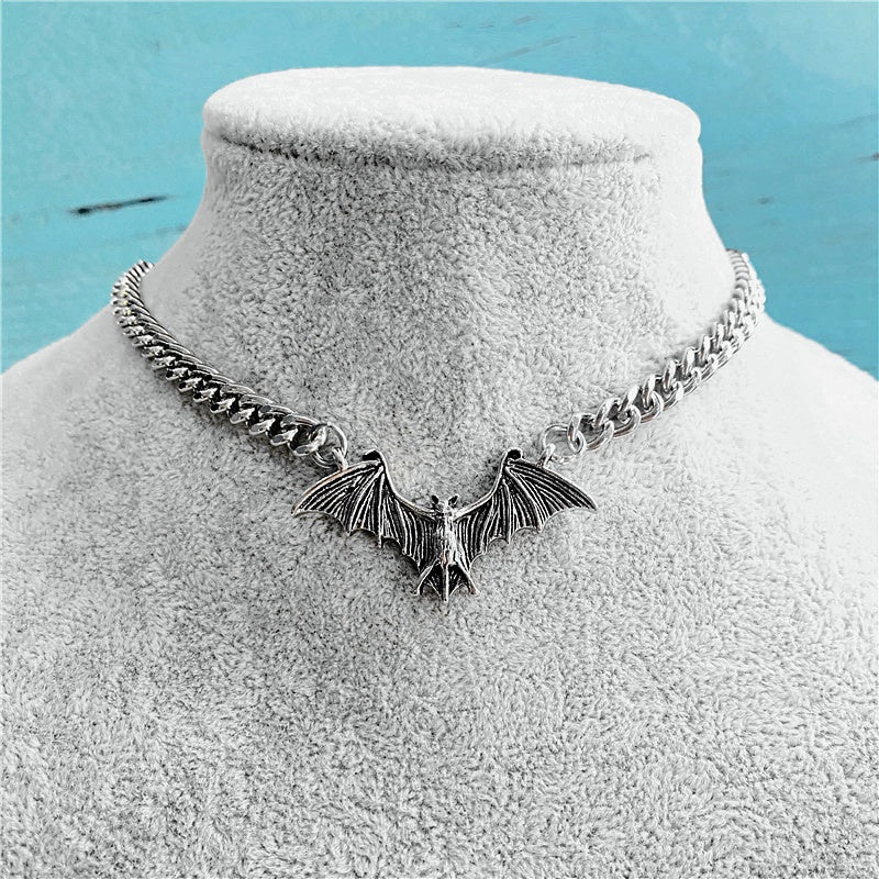 Halloween Gothic Link Chain Bat Necklace