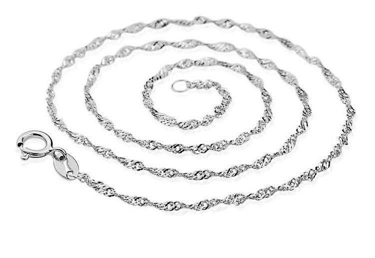 Free Gold Plated Water Wave Ripples Chain Necklace-Chain Necklaces-Kirijewels.com-Silver Plated-Kirijewels.com