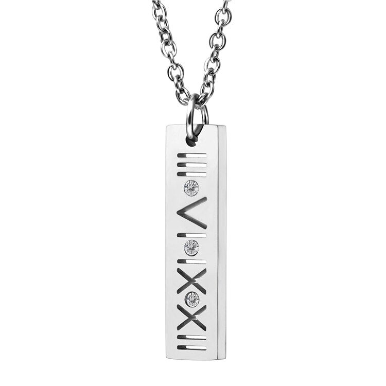 Roman Numeral Shell Necklace