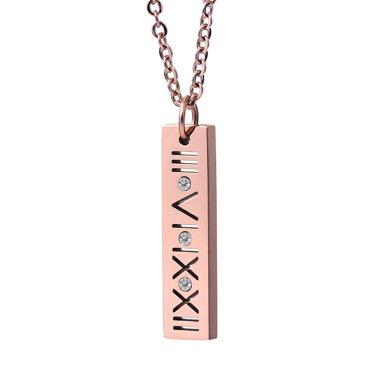 Roman Numeral Shell Necklace