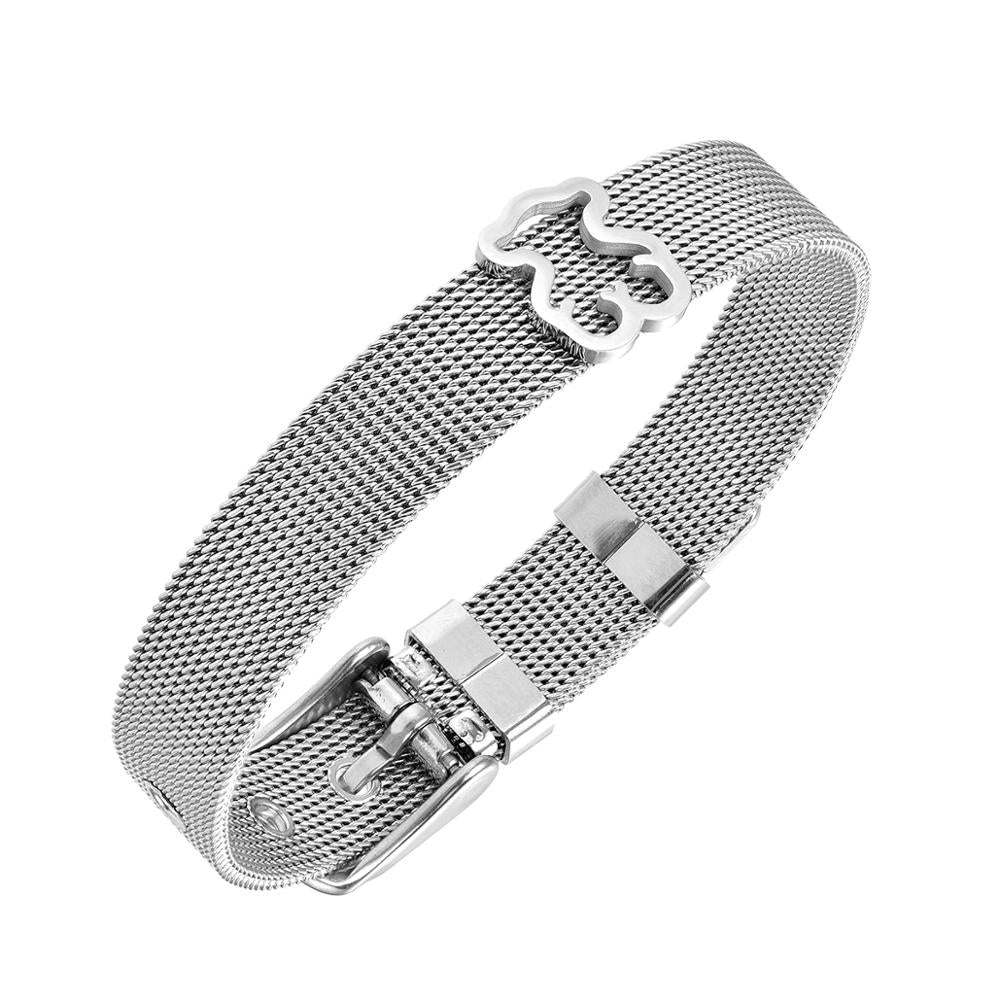 Stainless Steel Bear Bangle Bracelet