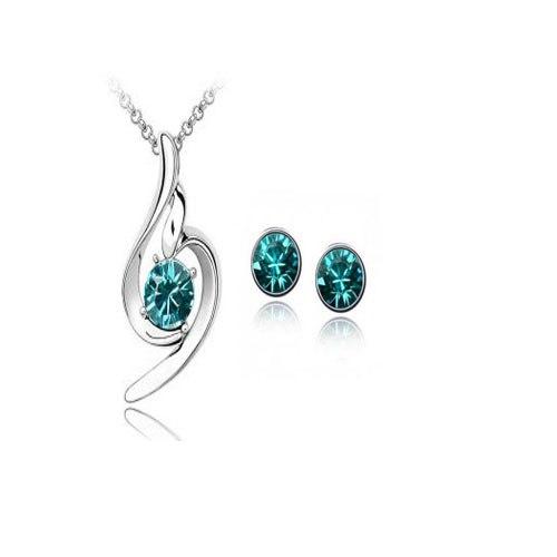 Linda Crystal Jewelry Set-Jewelry Sets-Kirijewels.com-zircon blue-Kirijewels.com